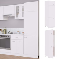 vidaXL Skåp för kylskåp “Lyon” vit 60x57x207 cm konstruerat trä