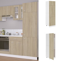 vidaXL Skåp för kylskåp sonoma-ek 60x57x207 cm konstruerat trä