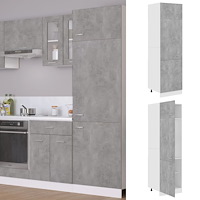 vidaXL Skåp för kylskåp betonggrå 60x57x207 cm konstruerat trä
