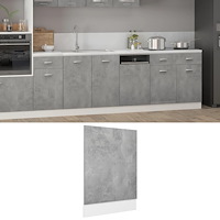 vidaXL Front för diskmaskin betonggrå 45x3x67 cm konstruerat trä