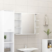 vidaXL Spegelskåp för badrum vit 80x20,5x64 cm konstruerat trä
