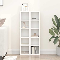 vidaXL CD-hyllor 2 st vit 21x16x93,5 cm konstruerat trä