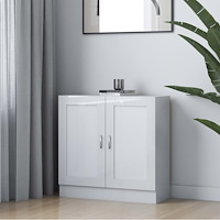 vidaXL Bokskåp vit högglans 82,5x30,5x80 cm konstruerat trä