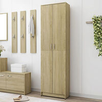 vidaXL Hallgarderob sonoma-ek 55x25x189 cm konstruerat trä