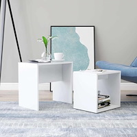 vidaXL Soffbord set vit 48x30x45 cm konstruerat trä