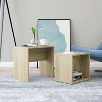 vidaXL Soffbord set sonoma-ek 48x30x45 cm konstruerat trä