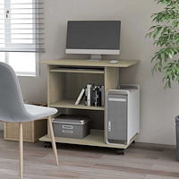 vidaXL Datorbord sonoma-ek 80x50x75 cm konstruerat trä