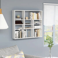 vidaXL Vägghylla vit 90x16x78 cm konstruerat trä