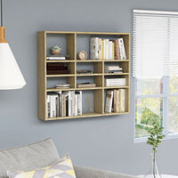 vidaXL Vägghylla sonoma-ek 90x16x78 cm konstruerat trä