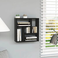 vidaXL Vägghylla svart 45,1x16x45,1 cm konstruerat trä