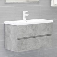 vidaXL Tvättställsskåp betonggrå 80x38,5x45 cm konstruerat trä