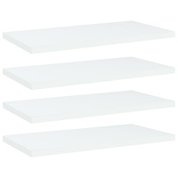 vidaXL Hyllplan 4 st vit 40x20x1,5 cm konstruerat trä