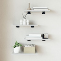 vidaXL Hyllplan 4 st vit högglans 40x20x1,5 cm konstruerat trä