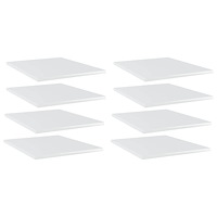 vidaXL Hyllplan 8 st vit högglans 40x50x1,5 cm konstruerat trä