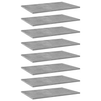 vidaXL Hyllplan 8 st betonggrå 60x40x1,5 cm konstruerat trä