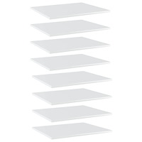 vidaXL Hyllplan 8 st vit högglans 60x50x1,5 cm konstruerat trä