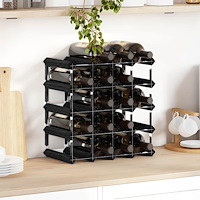 vidaXL Vinställ för 20 flaskor svart massiv furu