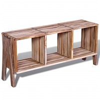 vidaXL TV bänk med 3 hyllor i återvunnen teak stapelbar design