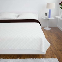 vidaXL Dubbelsidig vadderat överkast beige/brun 230 x 260 cm