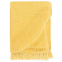 vidaXL Filt bomull 160x210 cm senapsgul