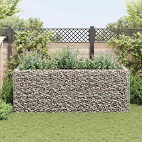 vidaXL Planteringsgabion upphöjd stål 270x90x100 cm