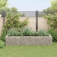 vidaXL Planteringsgabion upphöjd stål 270x90x50 cm