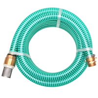 vidaXL Sugslang med koppling i mässing 15 m 25 mm grön