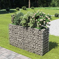 vidaXL Planteringsgabion upphöjd galvaniserat stål 180x50x100 cm