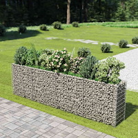 vidaXL Planteringsgabion upphöjd galvaniserat stål 360x50x100 cm