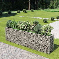vidaXL Planteringsgabion upphöjd galvaniserat stål 360x50x100 cm