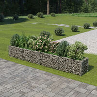 vidaXL Planteringsgabion upphöjd galvaniserat stål 360x50x50 cm