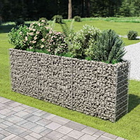 vidaXL Planteringsgabion upphöjd galvaniserat stål 270x50x100 cm