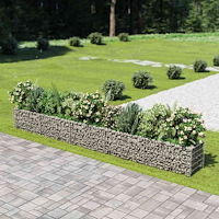 vidaXL Planteringsgabion upphöjd galvaniserat stål 450x50x50 cm