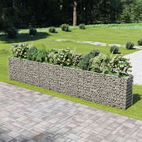 vidaXL Planteringsgabion upphöjd galvaniserat stål 540x50x100 cm