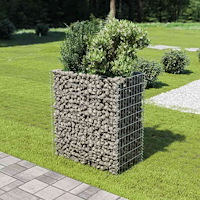 vidaXL Planteringsgabion upphöjd galvaniserat stål 90x50x100 cm