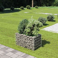 vidaXL Planteringsgabion upphöjd galvaniserat stål 90x50x50 cm