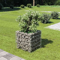 vidaXL Planteringsgabion upphöjd galvaniserat stål 50x50x50 cm