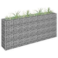 vidaXL Planteringsgabion upphöjd galvaniserat stål 180x30x90 cm