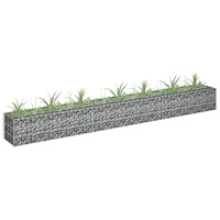 vidaXL Planteringsgabion upphöjd galvaniserat stål 270x30x30 cm