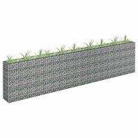 vidaXL Planteringsgabion upphöjd galvaniserat stål 360x30x90 cm