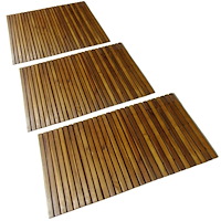 vidaXL Badrumsmattor 3 st akacia 80 x 50 cm