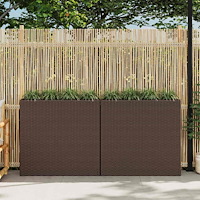 vidaXL Odlingslåda upphöjd med 4 krukor 2 st konstrotting brun