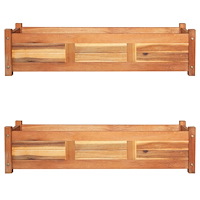 vidaXL Blomlåda upphöjd 2 st akaciaträ 100x30x25 cm