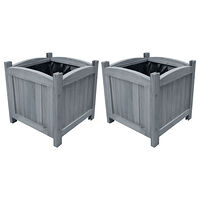 vidaXL Odlingslådor upphöjda 2 st 30x30x30 cm massivt granträ