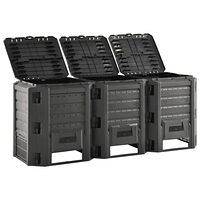 vidaXL Kompostlåda svart 1200 L