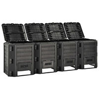 vidaXL Kompostlåda svart 1600 L