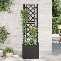 vidaXL Odlingslåda med spaljé och självbevattning antracit