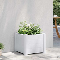 vidaXL Upphöjd odlingslåda PP vit 43x43x35 cm