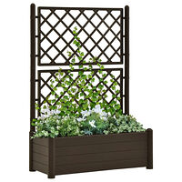 vidaXL Odlingslåda med spaljé 100x43x142 cm PP mocka