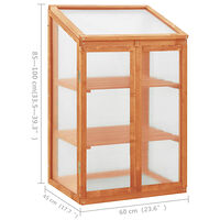 vidaXL Växthus 60x45x100 cm granträ